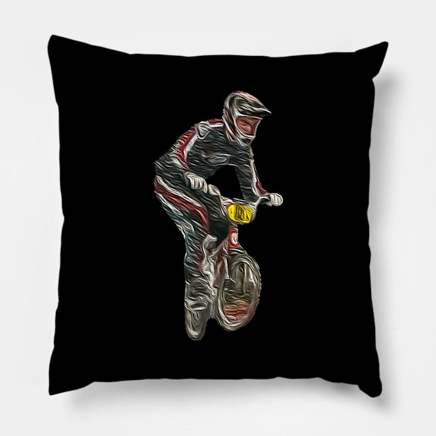 bmx Pillow by rickylabellevie