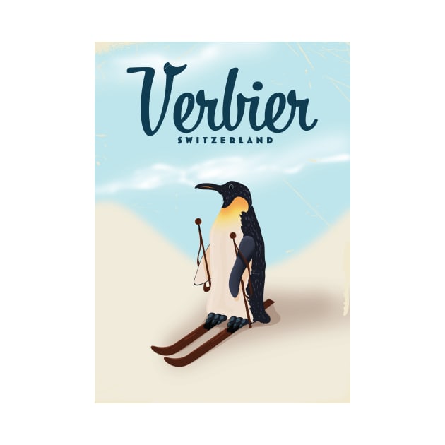 Verbier Switzerland Penguin Ski by nickemporium1