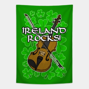 Ireland Rocks Fiddle Irish St Patrick's Day Tapestry