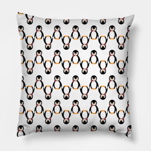 Penguins in Scarves Pillow