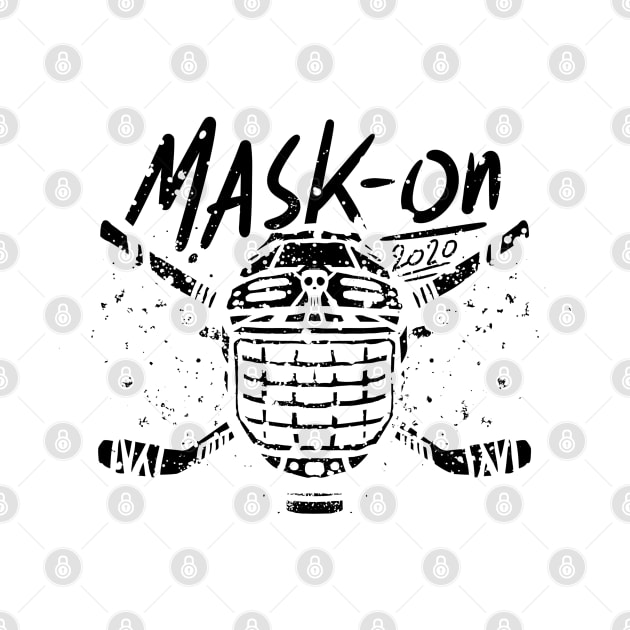 mask-on hockey face mask shield for hockey players by A Comic Wizard