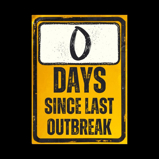 Zero Days Since Last Outbreak Sign by Caregiverology