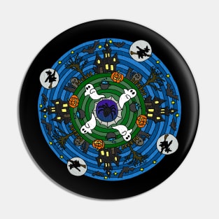 Halloween Themed Mandala Pin