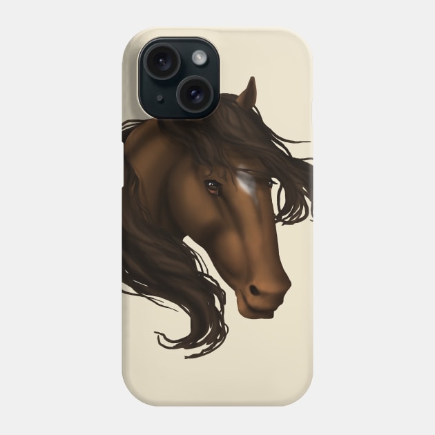 Horse Head - Brown Star Phone Case by FalconArt