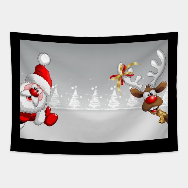 Christmas card Santa Tapestry by MiljanaVuckovic