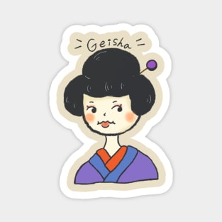 Pop Vintage Japanese Geisha Kimono Girl Art Logo Aesthetic Tattoo Japan Samurai Magnet