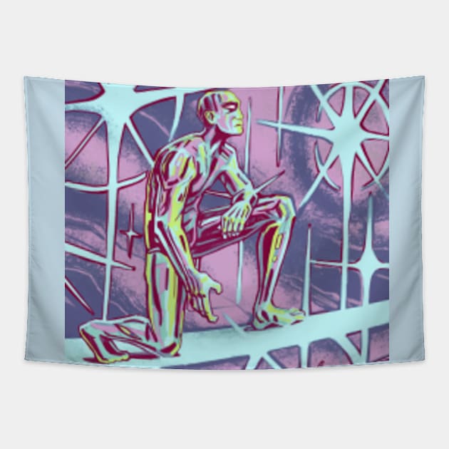 silver surfer in marvel space Tapestry by galarh