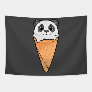 Panda with ice cream Tapestry