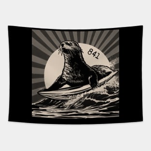 OTTER 841 Surfing Otter Santa Cruz Tapestry