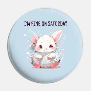 Fine saturday rabbit Pin