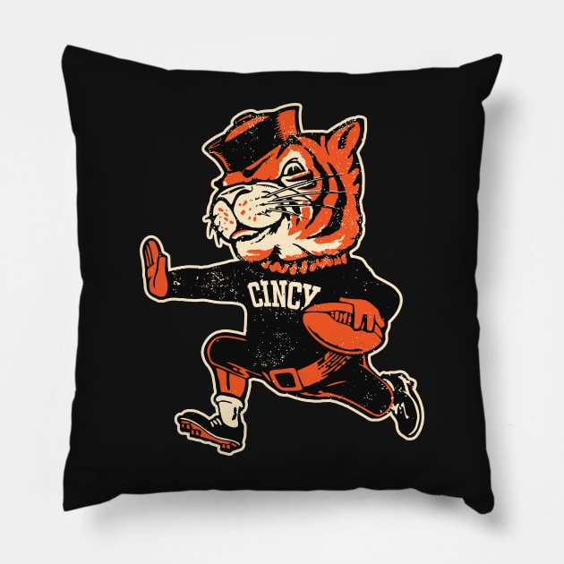 Cincinnati Reimagined Vintage Fighting Mascot Pillow by darklordpug