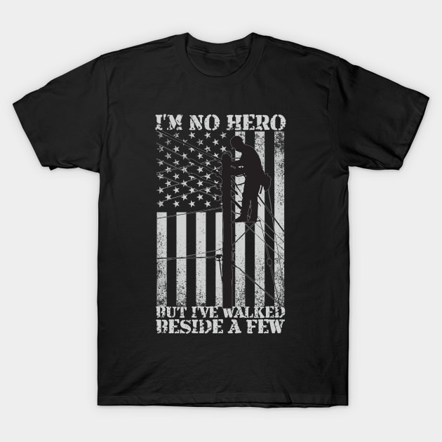Lineman Heroes America Flag T Shirt Lineman Heroes America Flag T Shirt