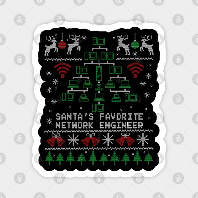 Santa's Favorite Network Engineer Christmas for IT Professionals Magnet by NerdShizzle