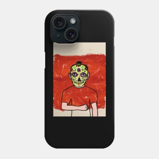 Skull Face NFT - Macabre Elegance: Male Character with Dark Eyes and Light Skin Phone Case