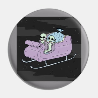 Sleigh Ride Aliens Pin