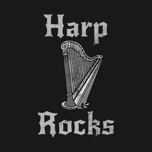 Harp Rocks, Harpist String Musician Rock Goth T-Shirt