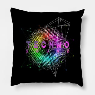 Techno Music Sound Explosion EDM Festival Pillow