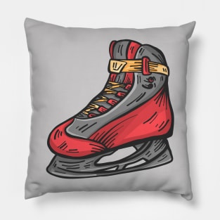 Ice Skate Illustration Pillow