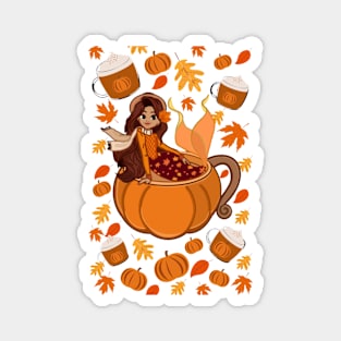 Pumpkin Spice Mermaid Magnet