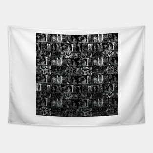 Silver and Black Major Arcana Tarot Pattern Tapestry