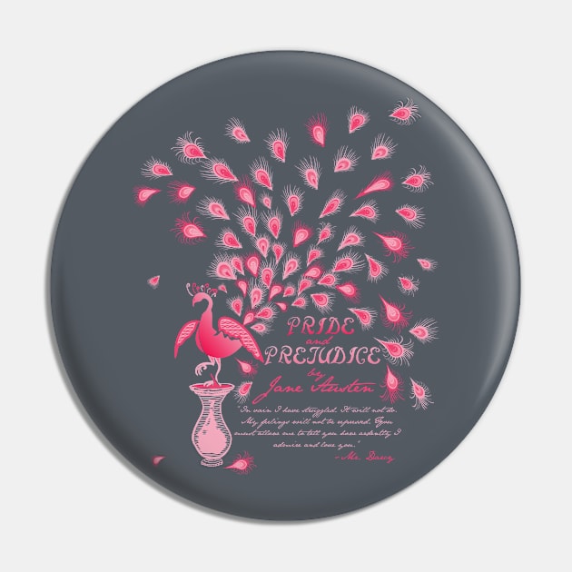 Paisley Peacock Pride and Prejudice: Girly Pin by DoodleHeadDee