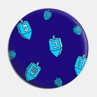 Blue Cartoon Doodle Hanukkah Dreidels, made by EndlessEmporium Pin