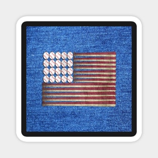 Baseball Bats & Ball American USA Flag Magnet