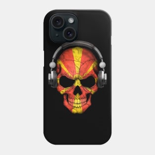 Dark Skull Deejay with Macedonian Flag Phone Case