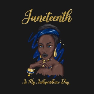 Juneteenth Black Girl Cute afro Girl Queen Celebrating 1865 Independence T-Shirt