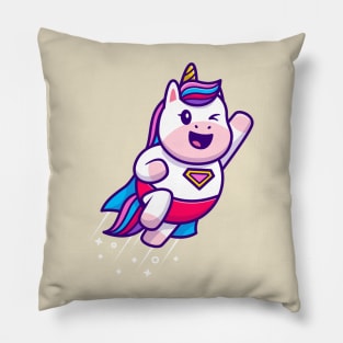 Cute Unicorn Super Flying Cartoon Pillow