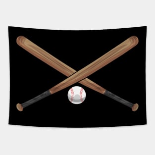 Crossed Baseball Bat With Baseball Below Tapestry