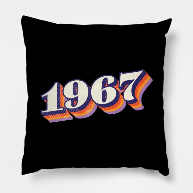 1967 Birthday Year Pillow by Vin Zzep