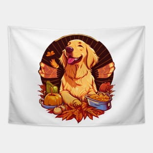 Thanksgiving Dinner Fun with a Golden Retriever! Tapestry