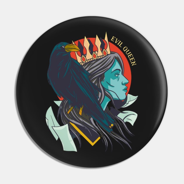 Evil Queen With Raven Pin by mehdime