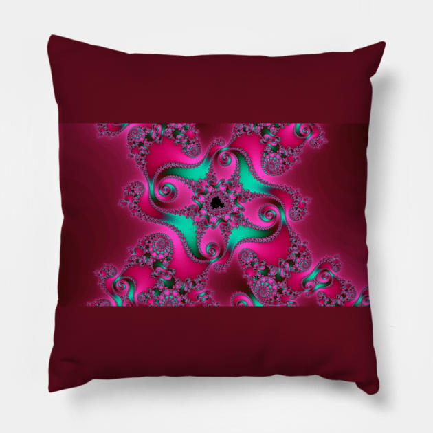 Pink octopus style design Pillow by Montanescu