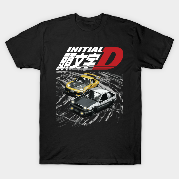 intial d downhill mountain drifting ae86 vs fd - Initial D - T-Shirt