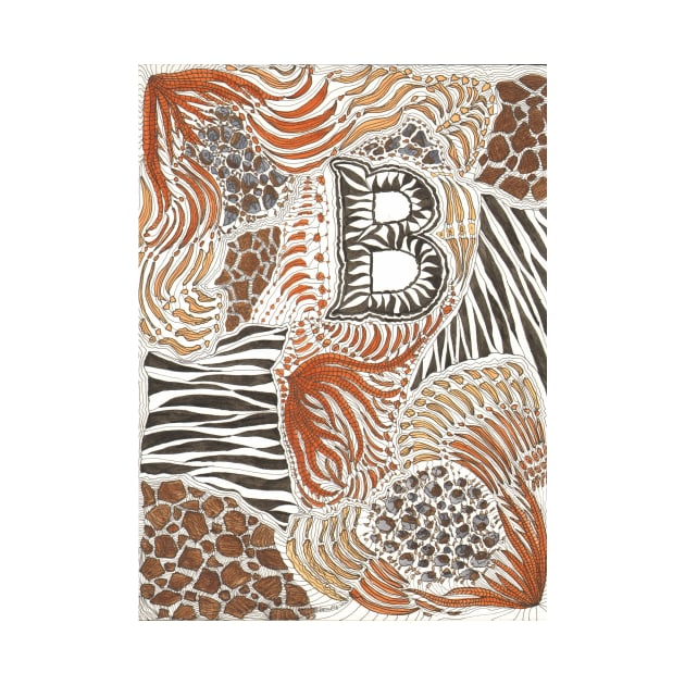 B Initial Animal Print (For phone covers) by zharriety