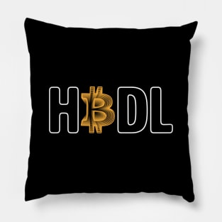 Hodl Bitcoin gold modern typography art gift Pillow