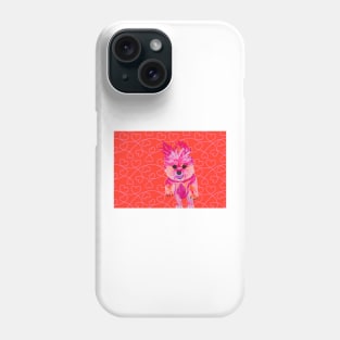 I Love Luz the Chorkie over Pink Hearts with Orange Phone Case