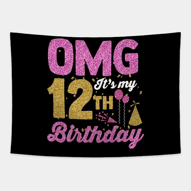 Emoticon | Birthday Boy Girl | OMG It's My 12th Tapestry by swissles