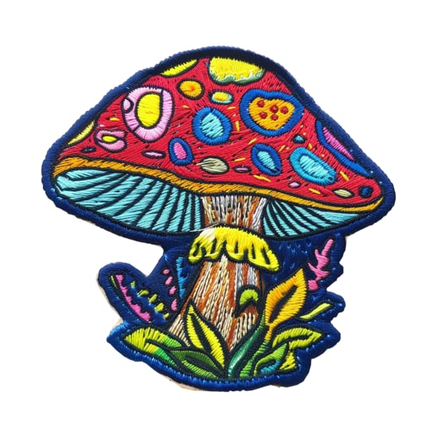 Embroidered Mushroom Patch Design by Wayward Purpose