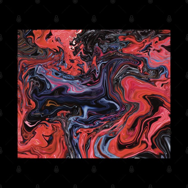 Abstract Fluid Acrylic Pour Red by AnnaDreamsArt