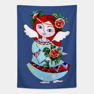 Angel girl with the flower decor Tapestry