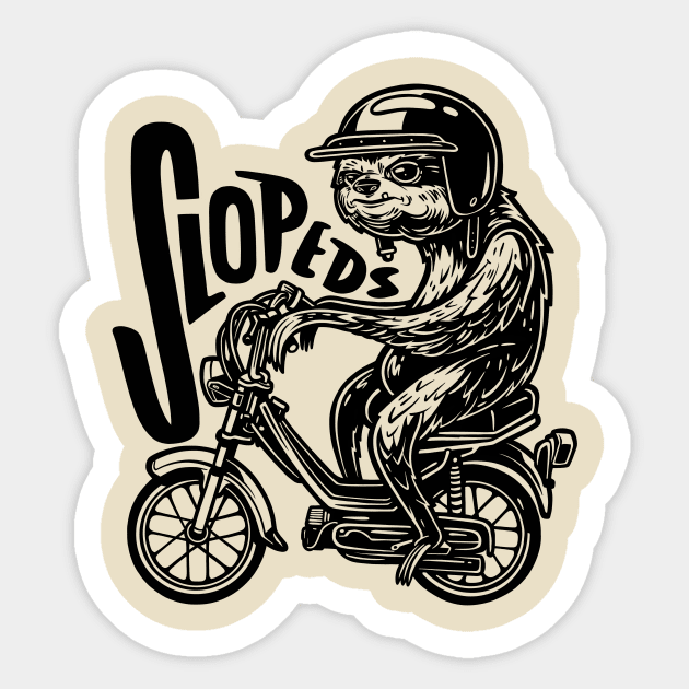 Sloth on Grande - Moped - Sticker