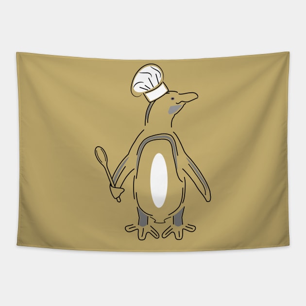 Chef Penguin Tapestry by Harston Morgan Designs