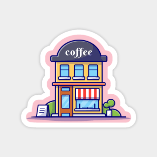 Coffee Shop Cartoon Magnet