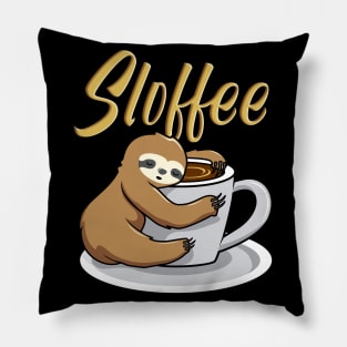 Sloffee Funny Sloth Coffee Mug Pillow