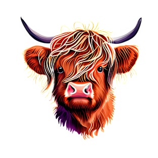 Highland cattle watercolor design T-Shirt