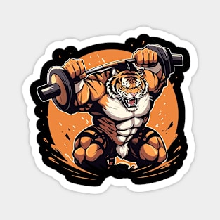 tiger lifting weight Magnet