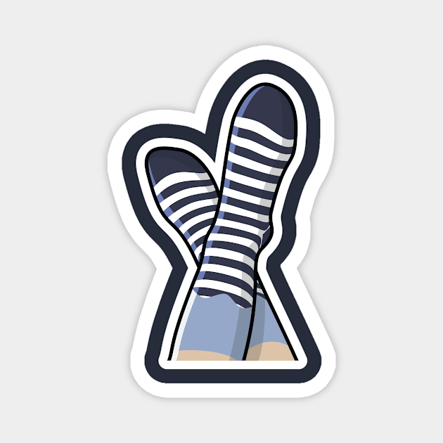 Long Men Socks Sticker Pair vector illustration. Fashion object design concept. Socks for foot cover sticker design logo with shadow. Magnet by AlviStudio